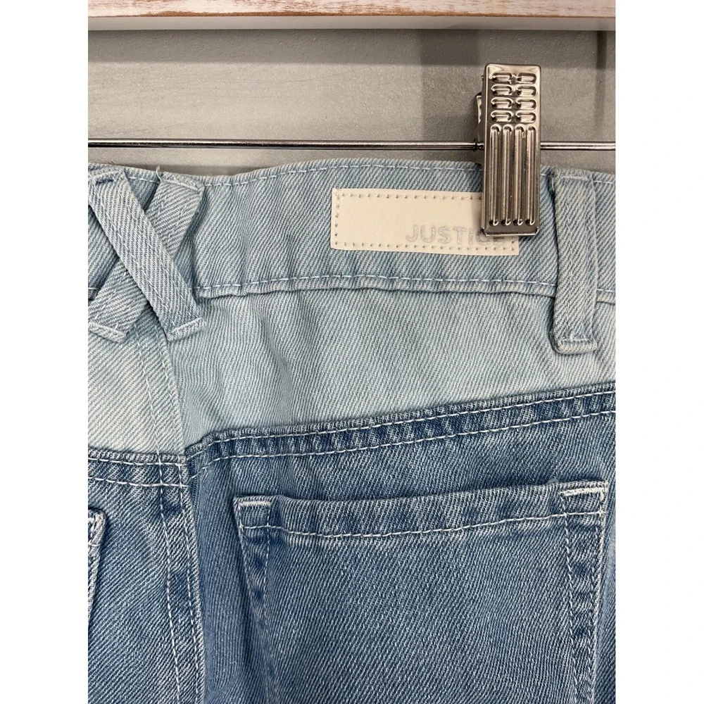 Justice Girls Looney Tunes Cargo Barrel Jean Light Wash Bugs Bunny 14 Slim